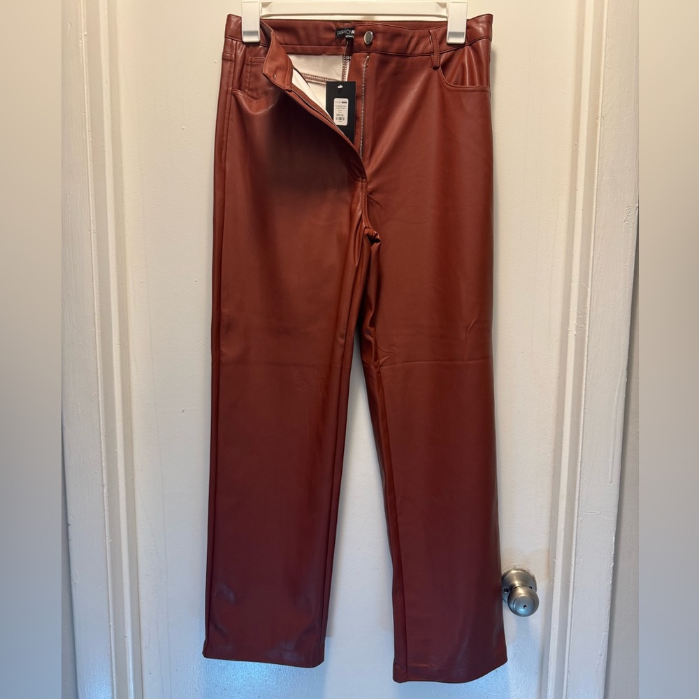 NWT Fashion Nova brown faux leather pant. Size XL ( 16/18)
